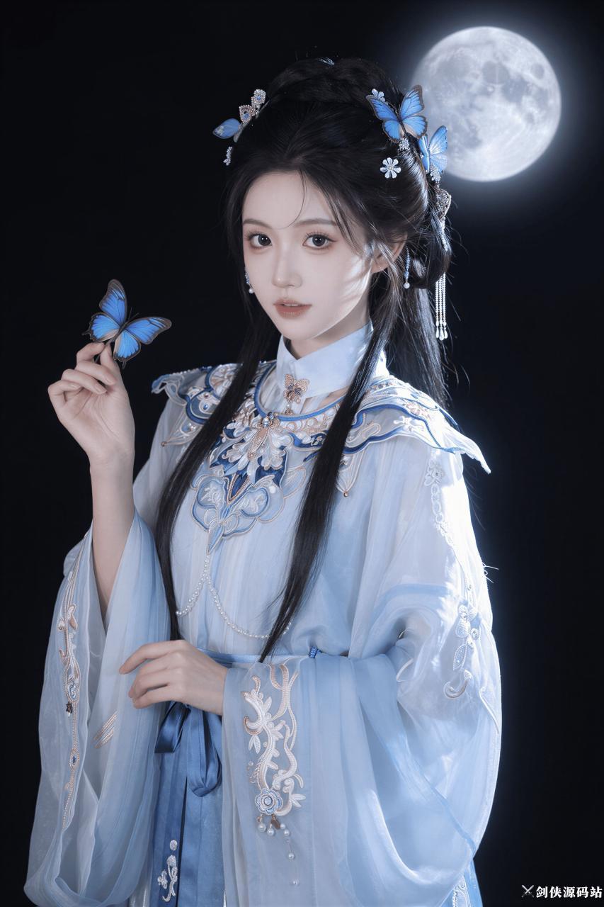 蓝白古风蝴蝶明月写真.jpg